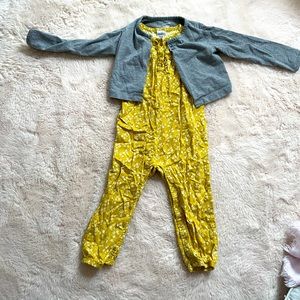 2 piece Romper & cotton sweater